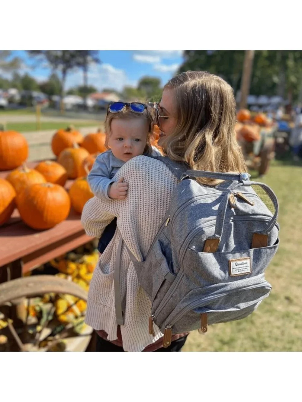 Multifunctional Travel Diaper Bag Backpack with Changing Pad, Insulated Holders